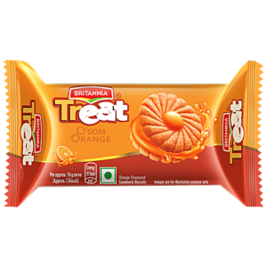 Britannia Treat Orange Cream Biscuits Rs.10 MRP Rs 20