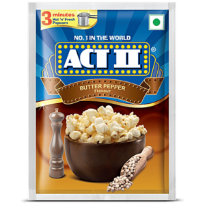 ACT II Instant Popcorn - Butter Pepper Flavour, Snacks, 70 g Pouch MRP Rs 35