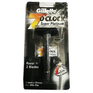 Gillette 7 o Clock Razor and Blades - Super Platinum MRP Rs 99