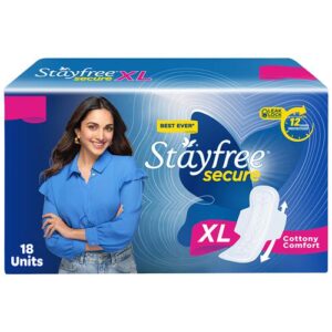 Stayfree secure cottony sanitary pads-XL,18 pcs MRP Rs 150