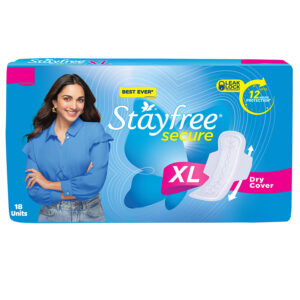 Stayfree secure dry wings regular sanitary pads,18 pcs MRP Rs 135