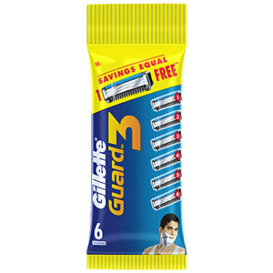 Gillette guard 3 blades for men,pack of 6 MRP Rs 180