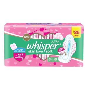 Whisper soft sanitary pads 30xl pads MRP Rs 320