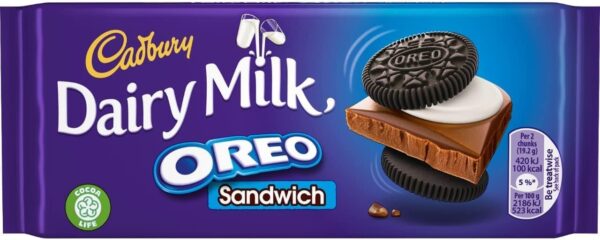 Dairy Milk Oreos Sandwich Chocolate Bar MRP Rs 90