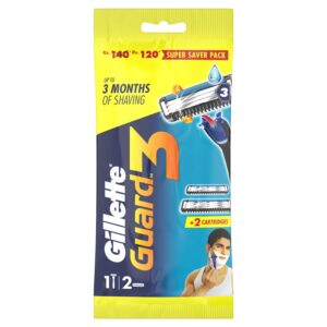 Gillette Guard 3 Single Razor With 2 Blades MRP Rs 80
