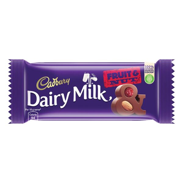 Cadbury Dairy Milk Chocolate Bar Fruit and Nut MRP Rs 110