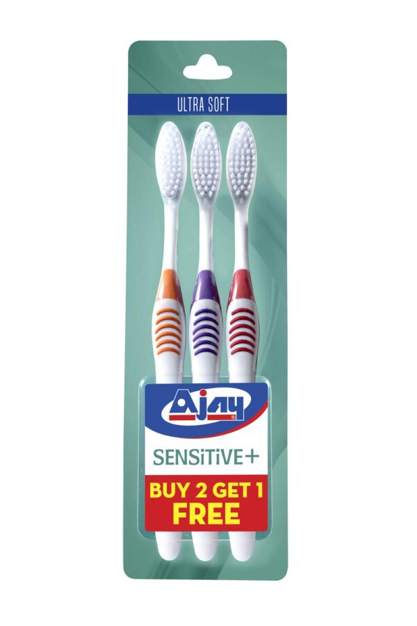 Ajay sensitive 2+1 tooth brush MRP Rs 80