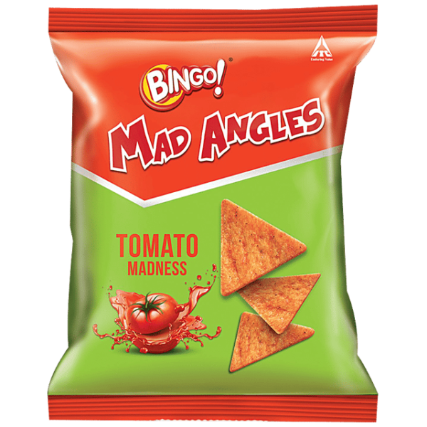 Bingo Mad Angles Chips - Tomato Madness, Tangy, Crispy & Crunchy Snack MRP Rs 20