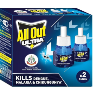 All Out Ultra Liquid Vaporizer 2 Refills 45ml each 90ml MRP Rs 165
