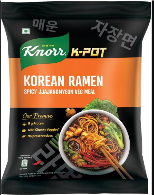 Knorr Korean Ramen Spicy Jjajangmyeon Veg Meal MRP Rs 60