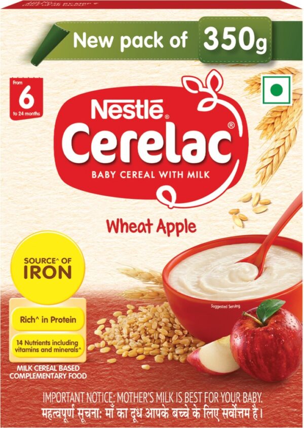 Nestle Cerelac Stage 1 Cereal - 6+ Months Wheat Apple MRP Rs 295