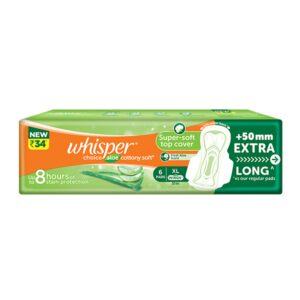 Whisper choice aloevera XL 6pads MRP Rs 48